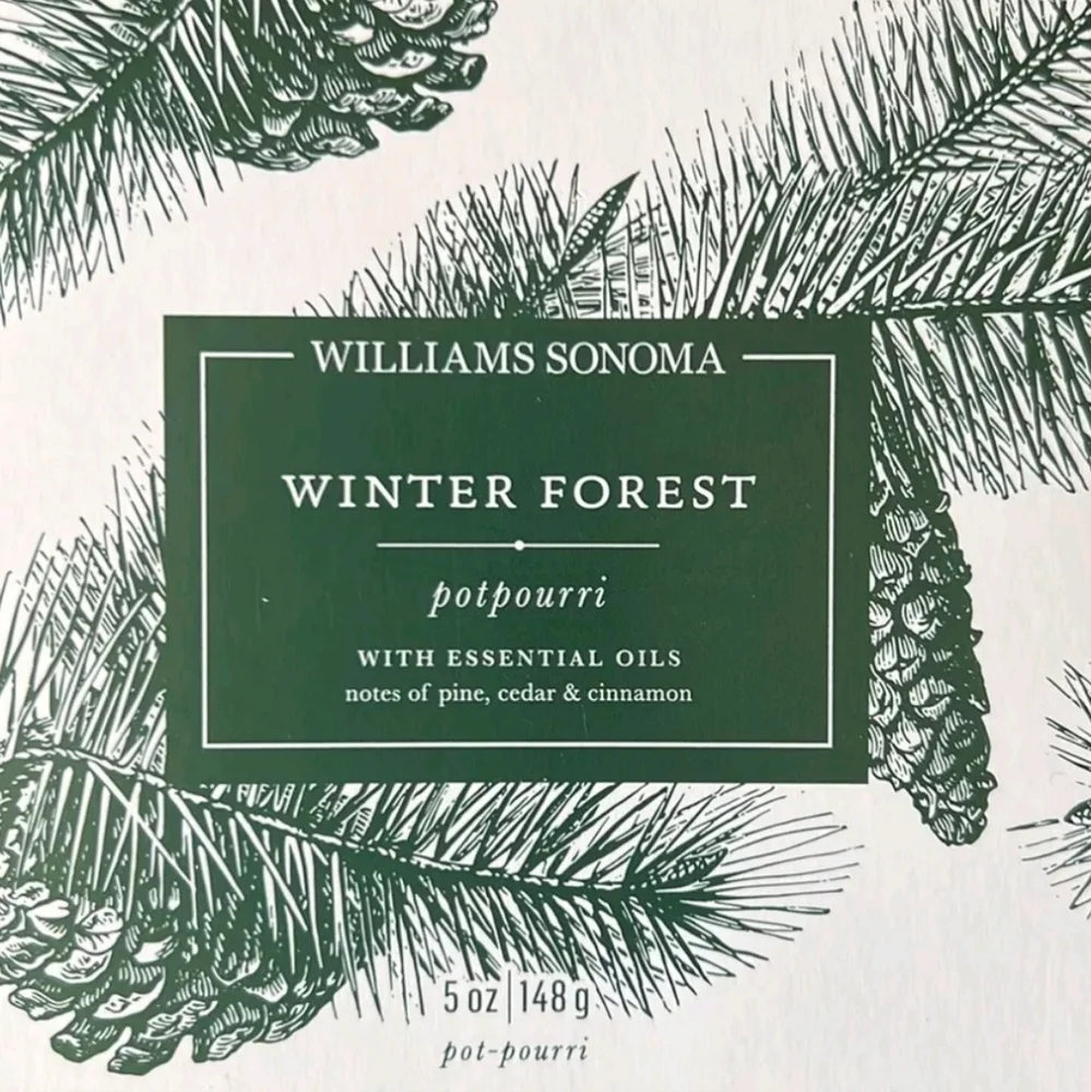 Williams Sonoma WINTER FOREST Potpourri Essential Oils Pine Cedar Citrus Scent